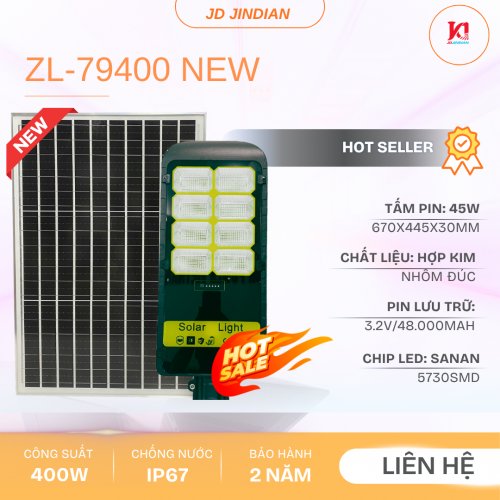 Đèn Đường Năng Lượng Mặt Trời400W ZL79 400W